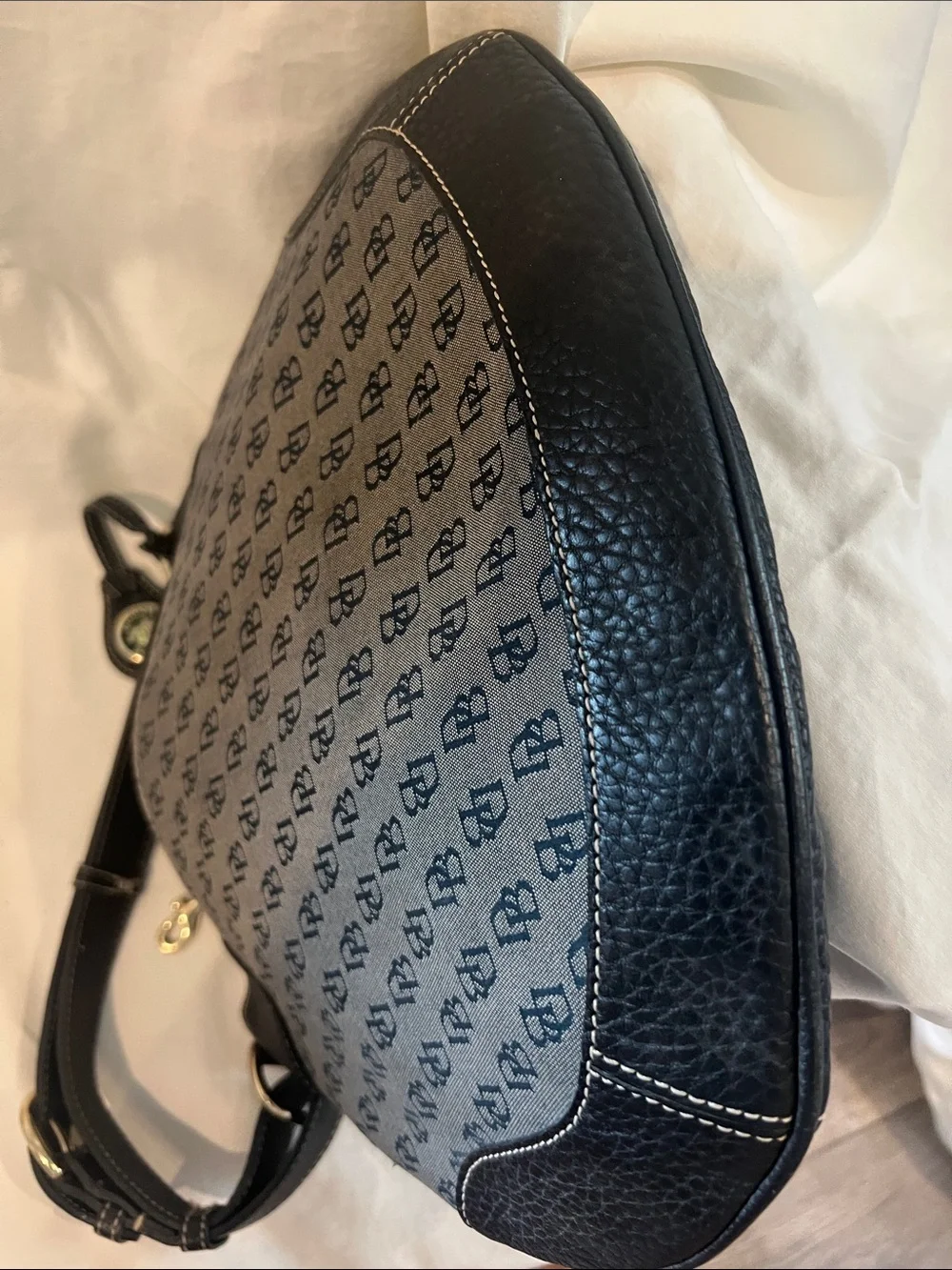 Dooney & Bourke Black Logo-Print Crescent Hobo